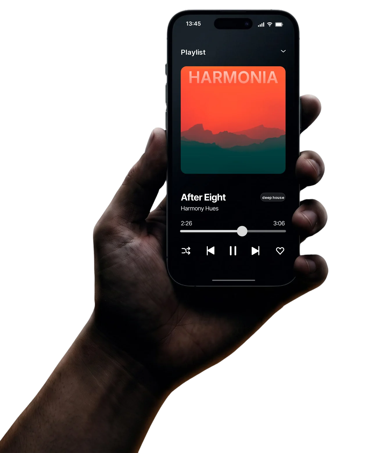 Phone with the Harmonia app